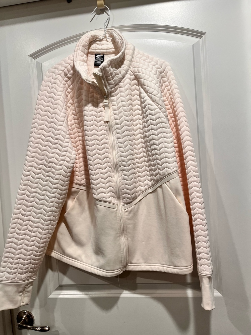 Women’s Quilted Zip-Front Jacket in Light Pink